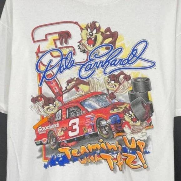 Retro Nascar Dale Earnhardt Looney Tunes Shirt, Teaming Up Taz 3 Shirt Tee - Picture 1 of 4